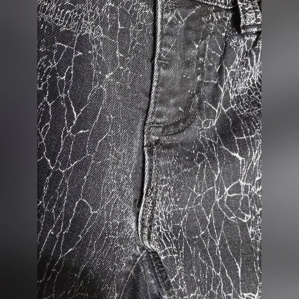 Harley Davidson Black Crackle Distressed Skinny Jeans Size 27 - Picture 12 of 12